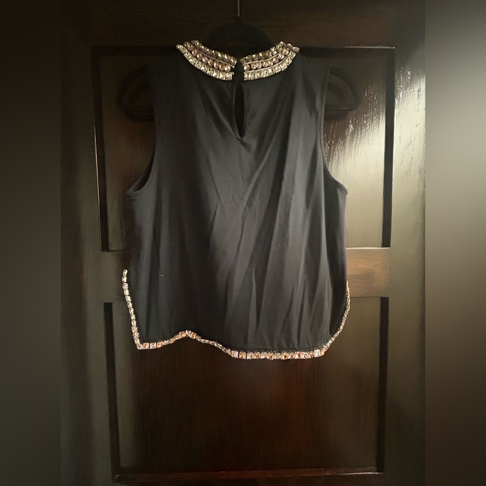 Cinq a Sept Black Embellished Tank Top - Picture 9 of 11